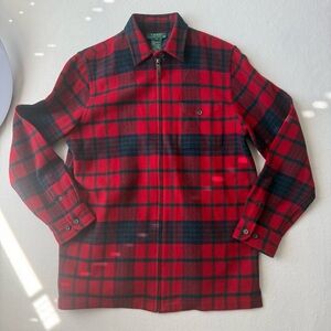 Lauren Ralph Lauren Red and Black Plaid Wool Jacket Size Medium